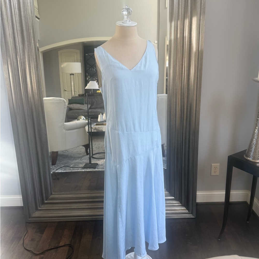 Theory Sky Blue High-Low Dress